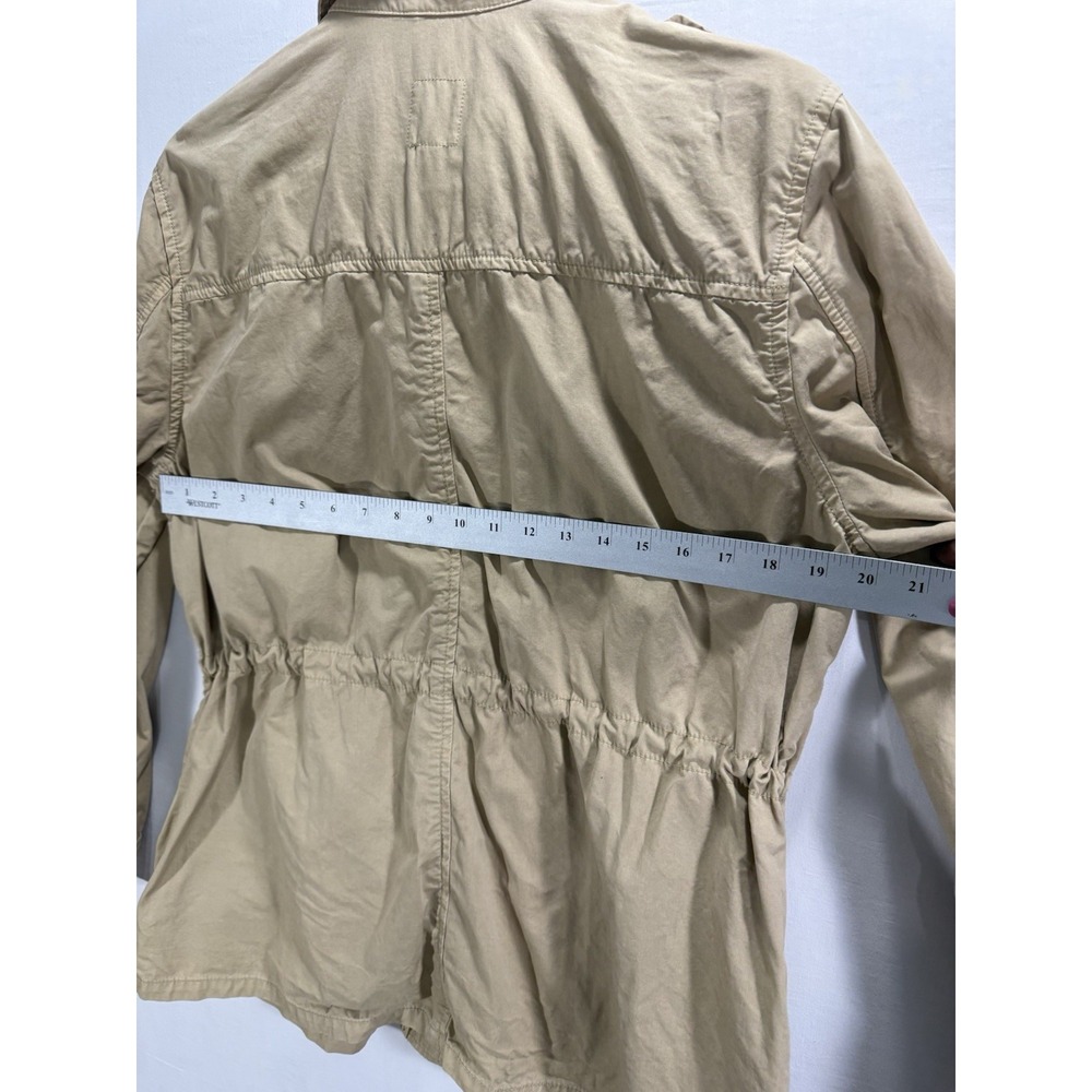 Gap Women Jacket Tan Utility Chore Barn Shacket Canvas Cotton Full Snap Sz Large - Picture 5 of 10
